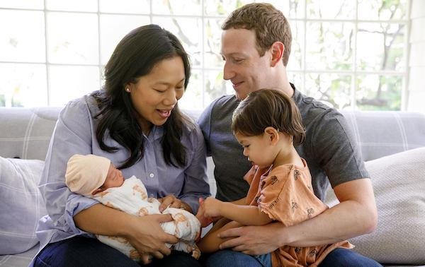 Mark Zuckerberg fue papá por segunda vez